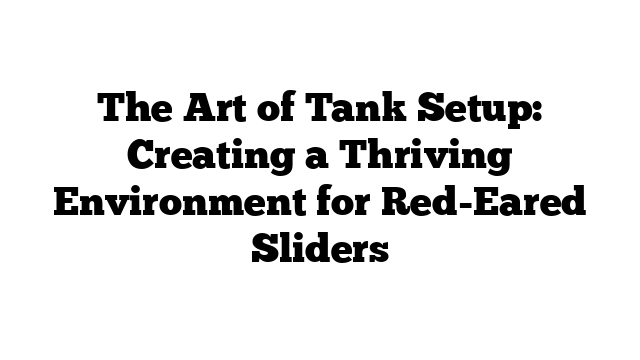 The Art of Tank Setup: Creating a Thriving Environment for Red-Eared Sliders